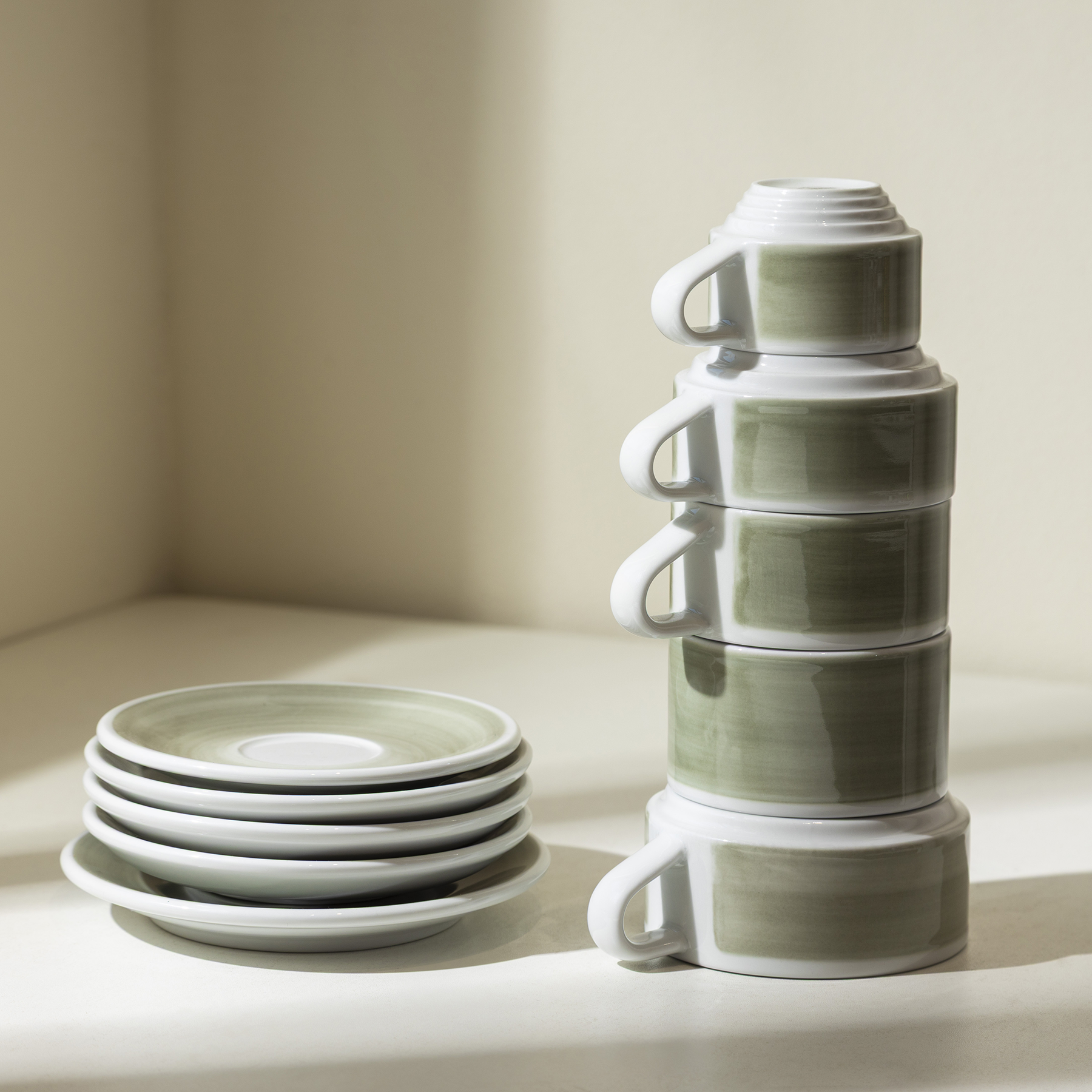 Set of 5 - All Size Deco Cups and Saucers