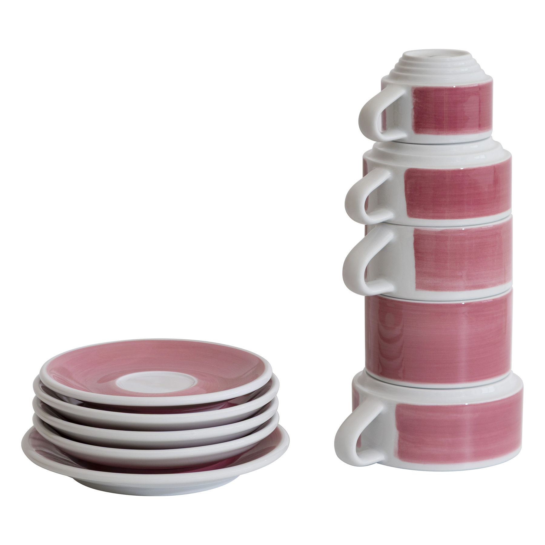 Set of 5 - All Size Deco Cups and Saucers