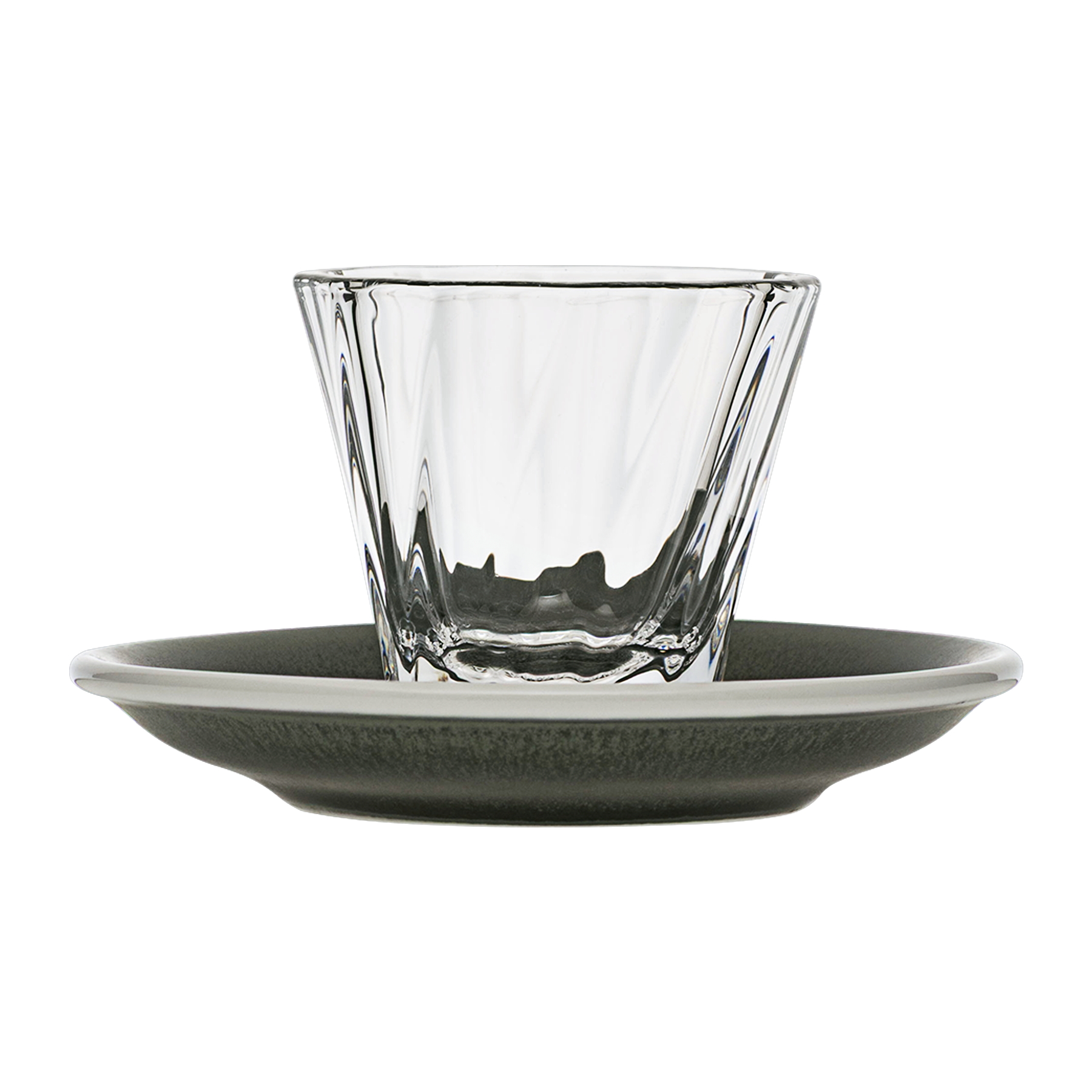 4oz. Twisted Cortado Glass and 5.5" Shared Saucer