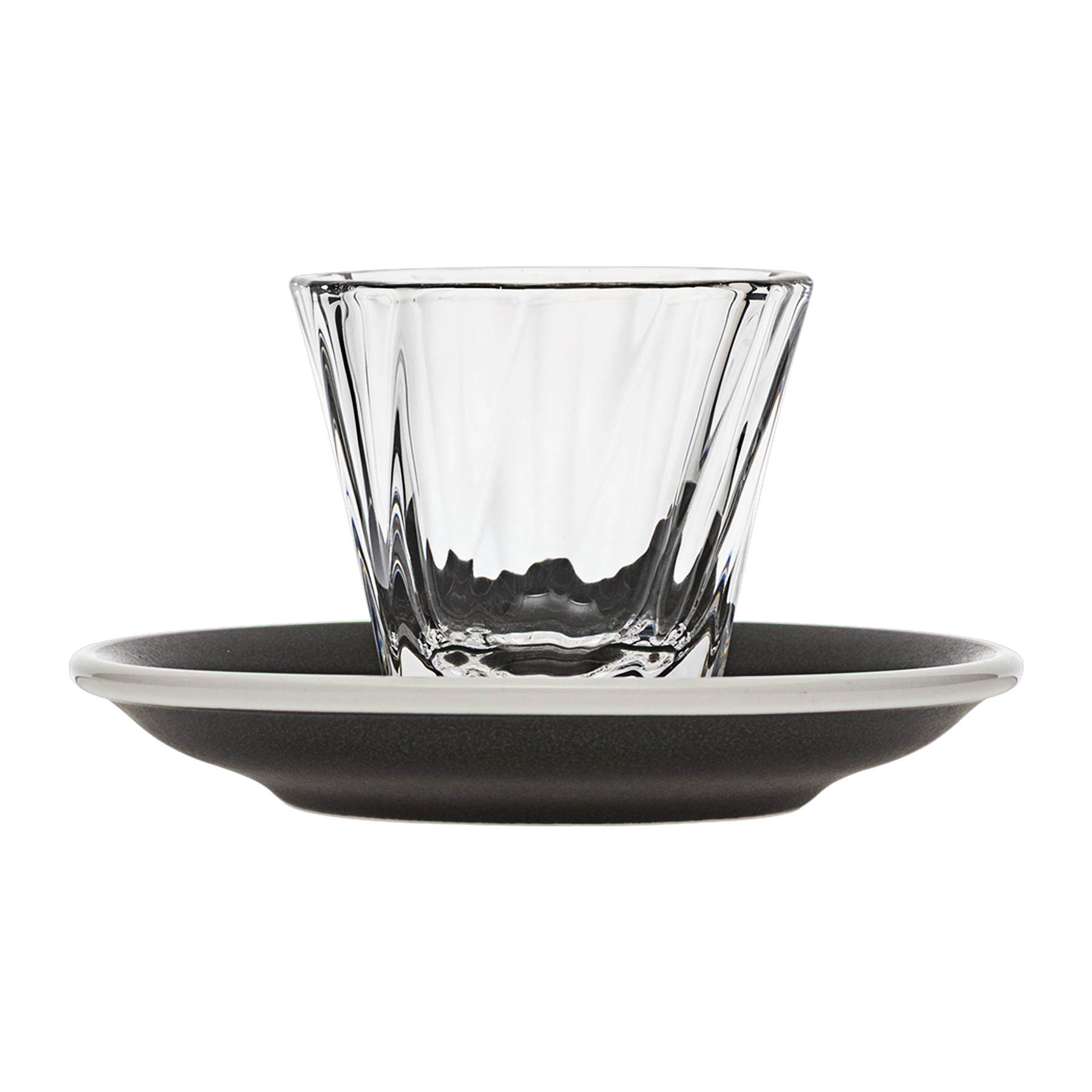 4oz. Twisted Cortado Glass and 5.5" Shared Saucer