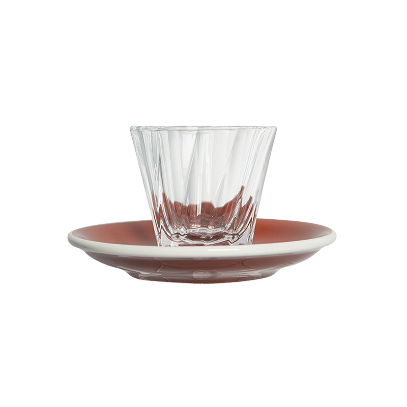4oz. Twisted Cortado Glass and 5.5" Shared Saucer