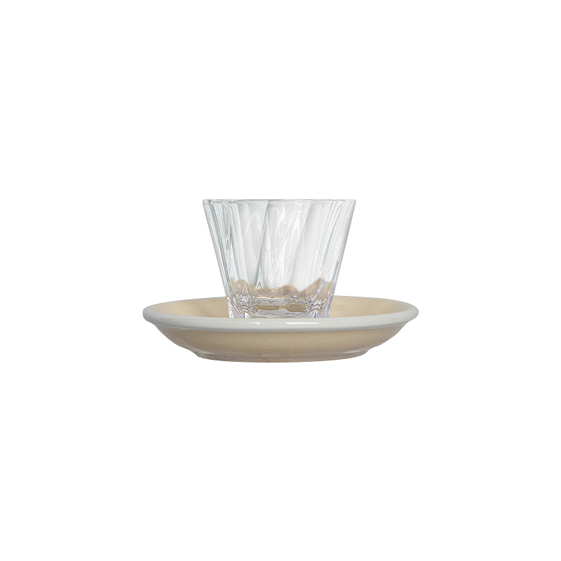 2oz. Twisted Espresso Glass and 4.5" Espresso Saucer