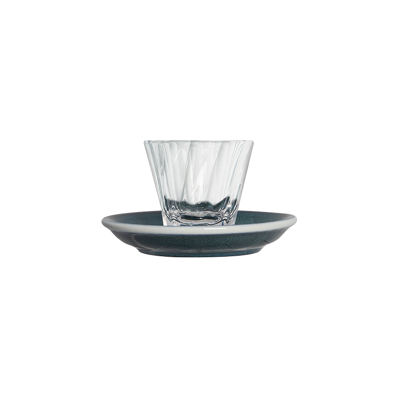 2oz. Twisted Espresso Glass and 4.5" Espresso Saucer