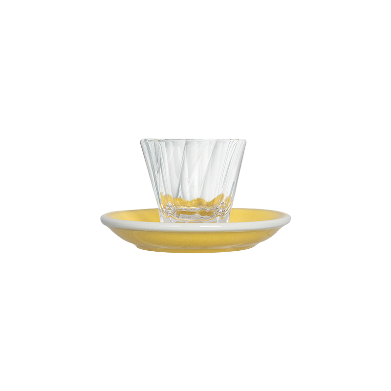 2oz. Twisted Espresso Glass and 4.5" Espresso Saucer