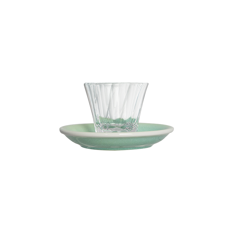 2oz. Twisted Espresso Glass and 4.5" Espresso Saucer