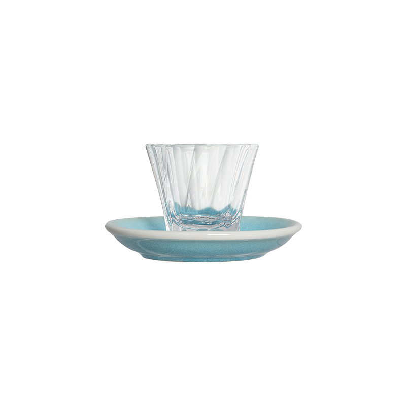 2oz. Twisted Espresso Glass and 4.5" Espresso Saucer