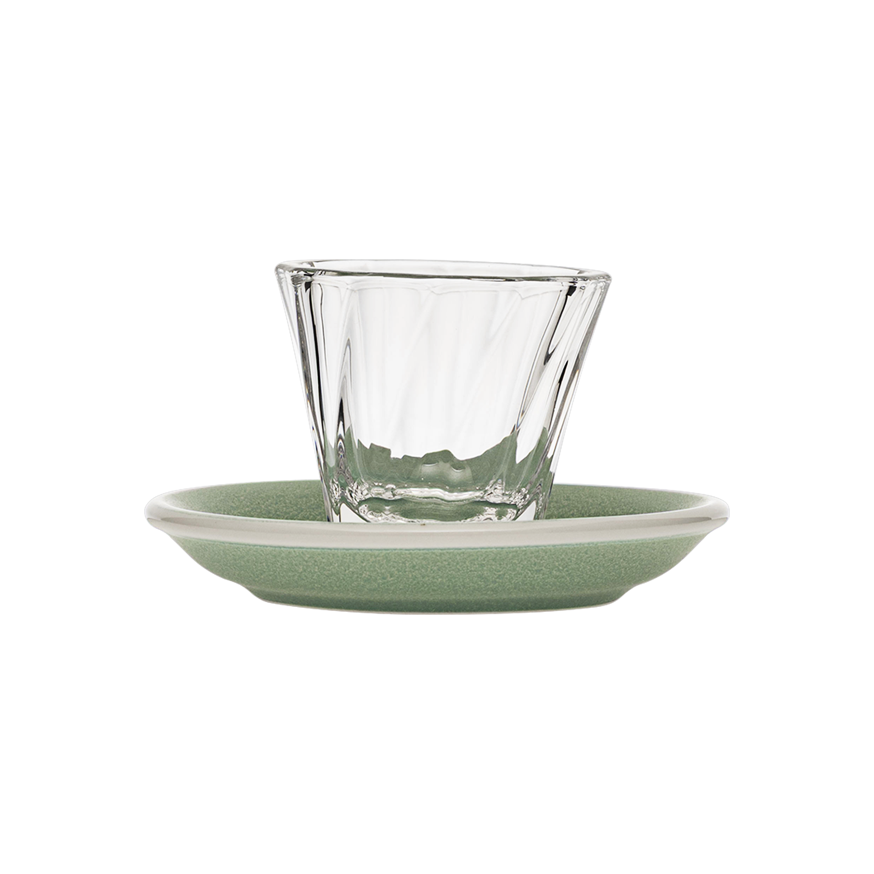 2oz. Twisted Espresso Glass and 4.5" Espresso Saucer