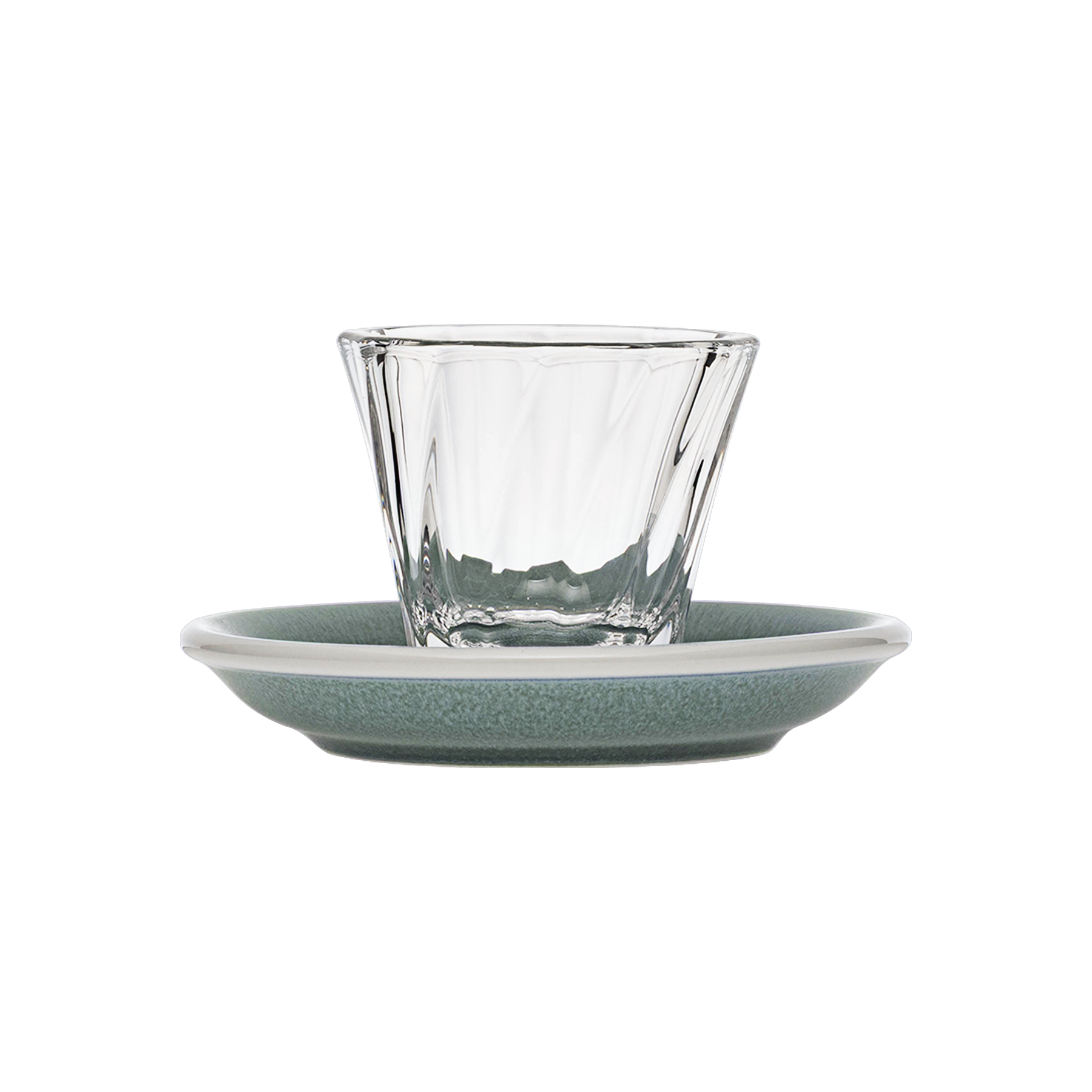 2oz. Twisted Espresso Glass and 4.5" Espresso Saucer