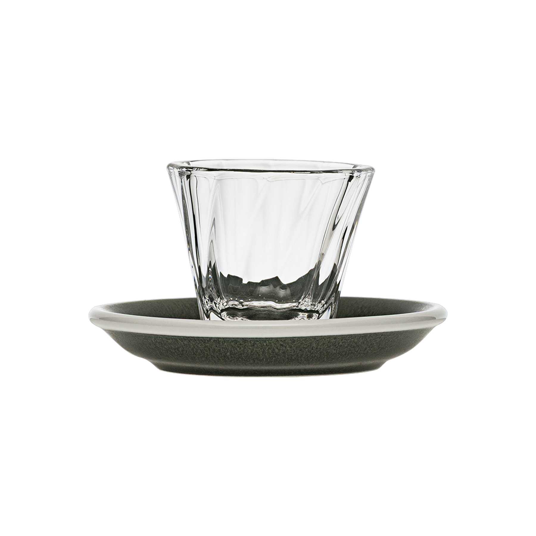 2oz. Twisted Espresso Glass and 4.5" Espresso Saucer