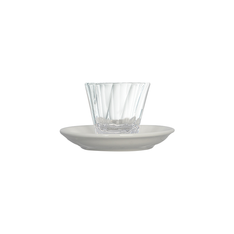 2oz. Twisted Espresso Glass and 4.5" Espresso Saucer