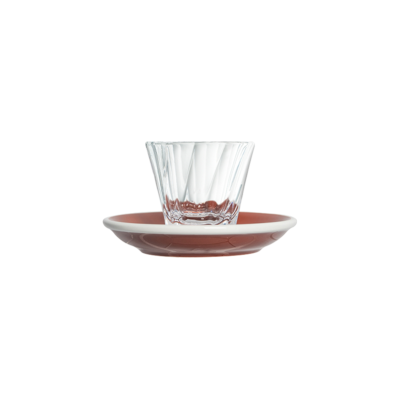 2oz. Twisted Espresso Glass and 4.5" Espresso Saucer