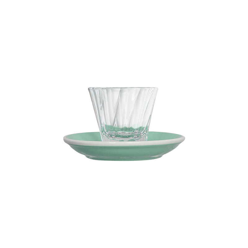 2oz. Twisted Espresso Glass and 4.5" Espresso Saucer