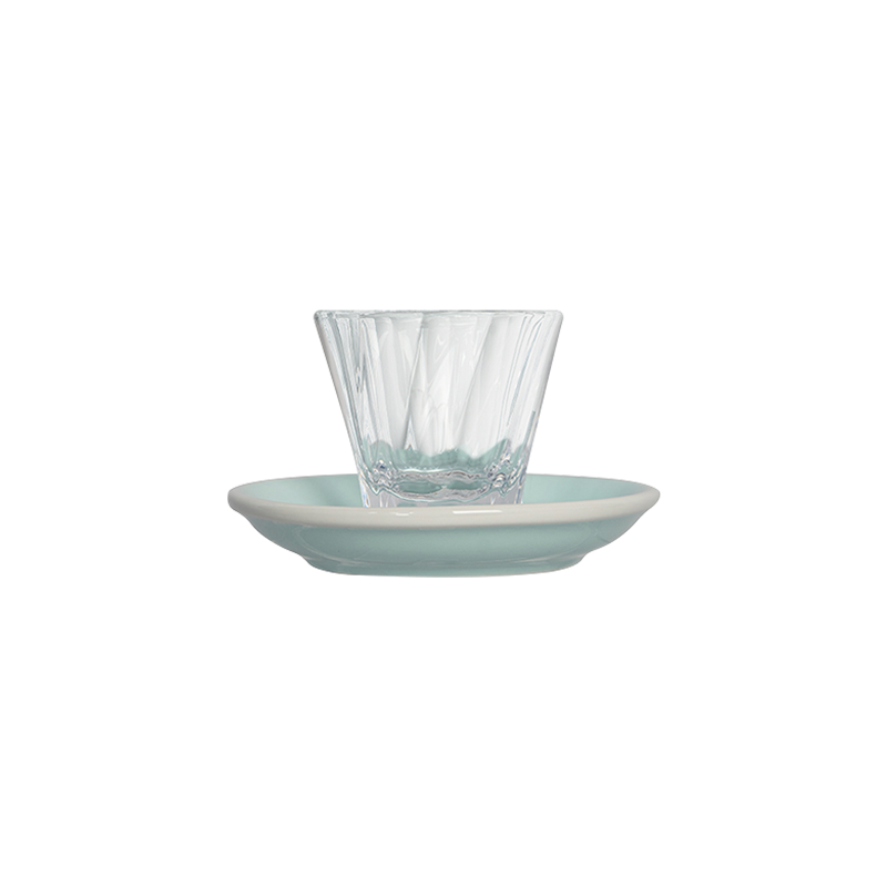 2oz. Twisted Espresso Glass and 4.5" Espresso Saucer