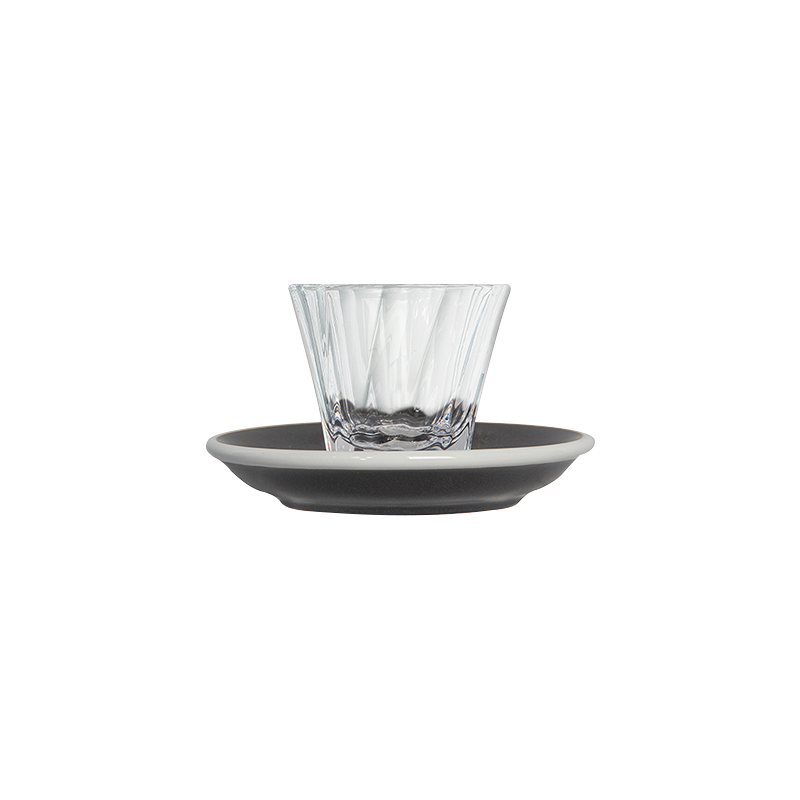 2oz. Twisted Espresso Glass and 4.5" Espresso Saucer