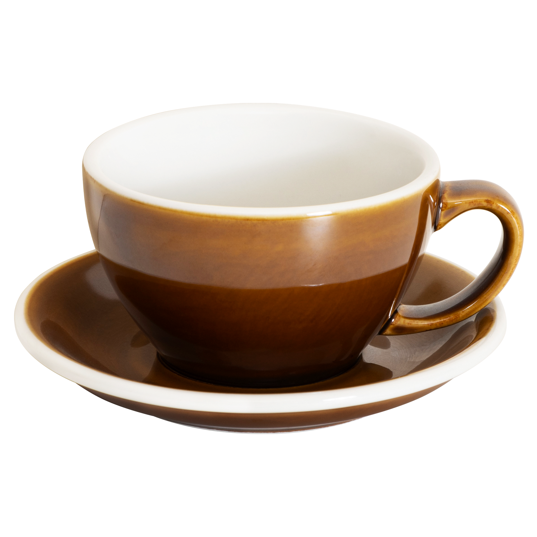 Set of 1 x 10oz. Cafe Latte Cup and Saucer - Caramel