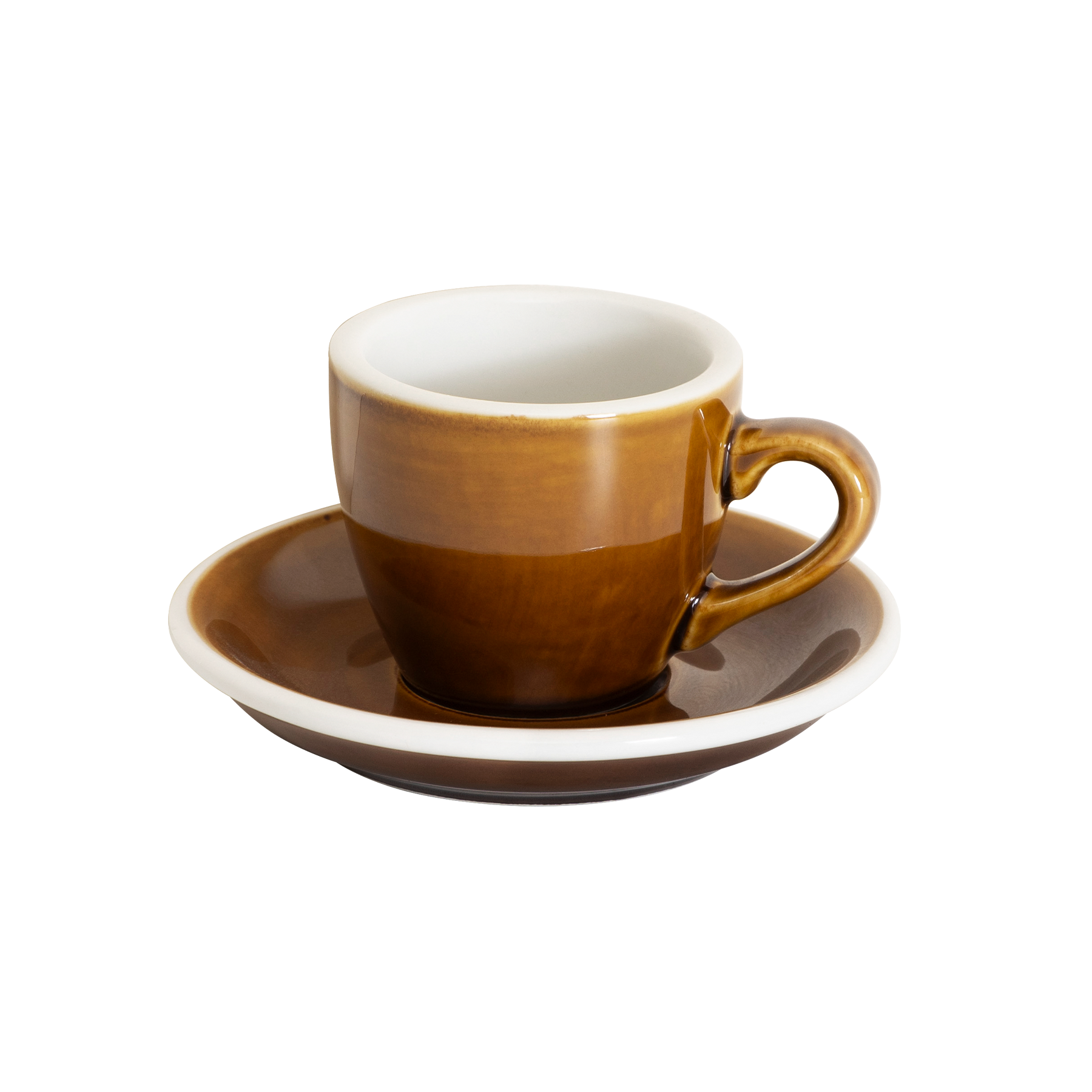 Set of 1 x 2.5oz. Espresso Cup and Saucer - Caramel
