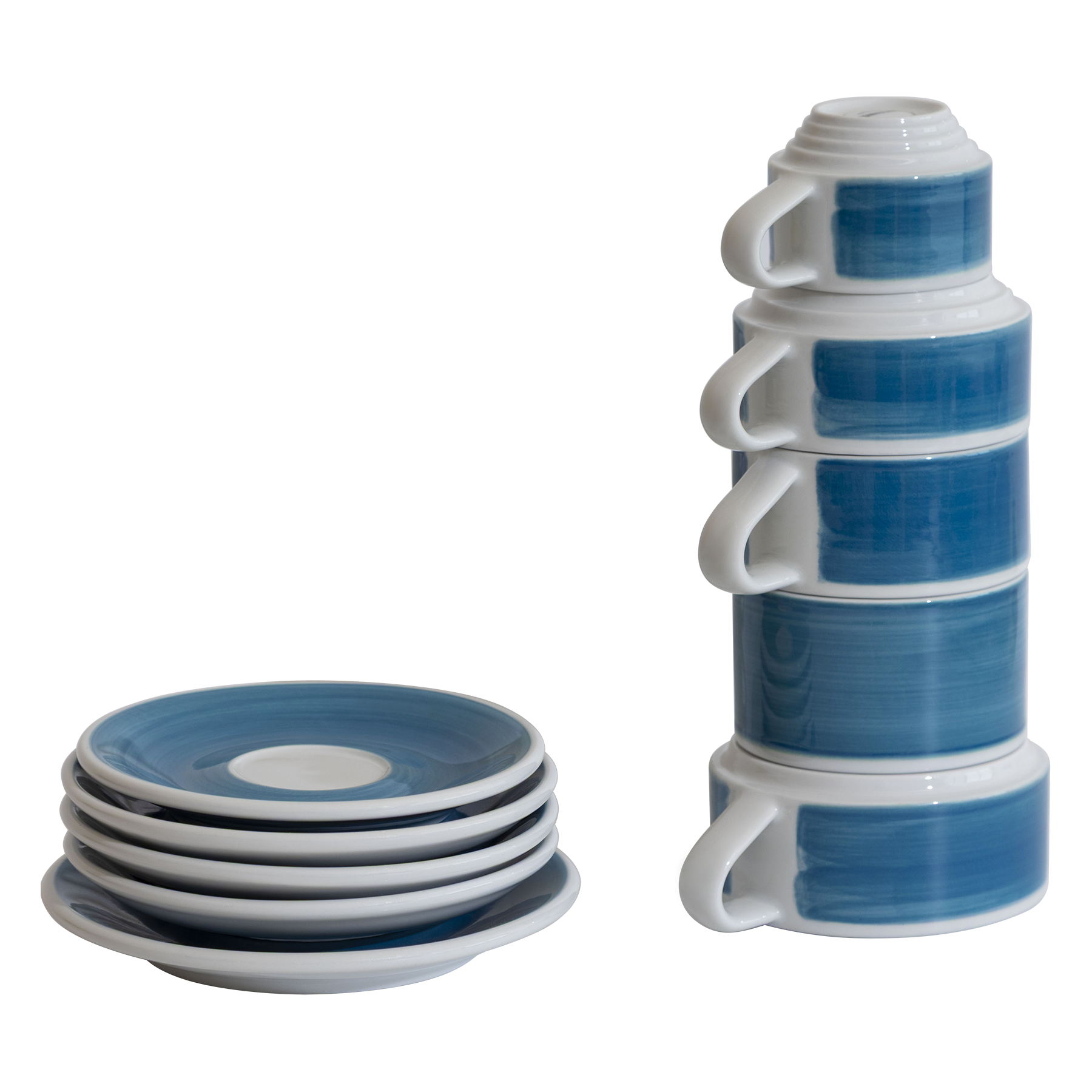 Set of 5 - All Size Deco Cups and Saucers