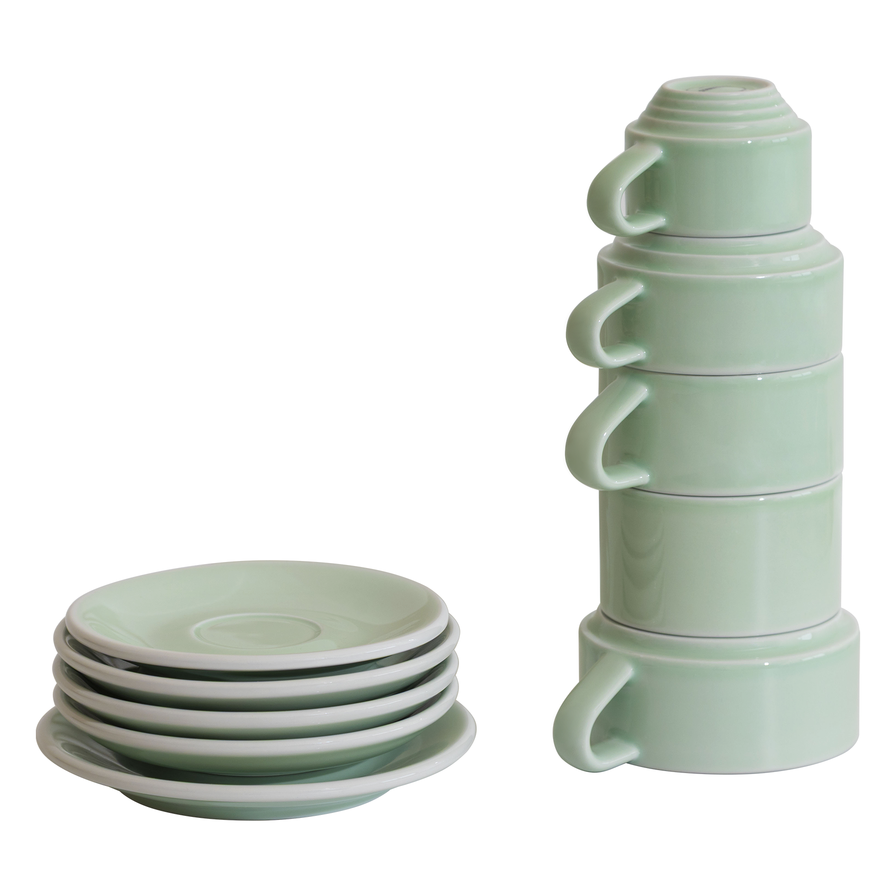 Set of 5 - All Size Deco Cups and Saucers