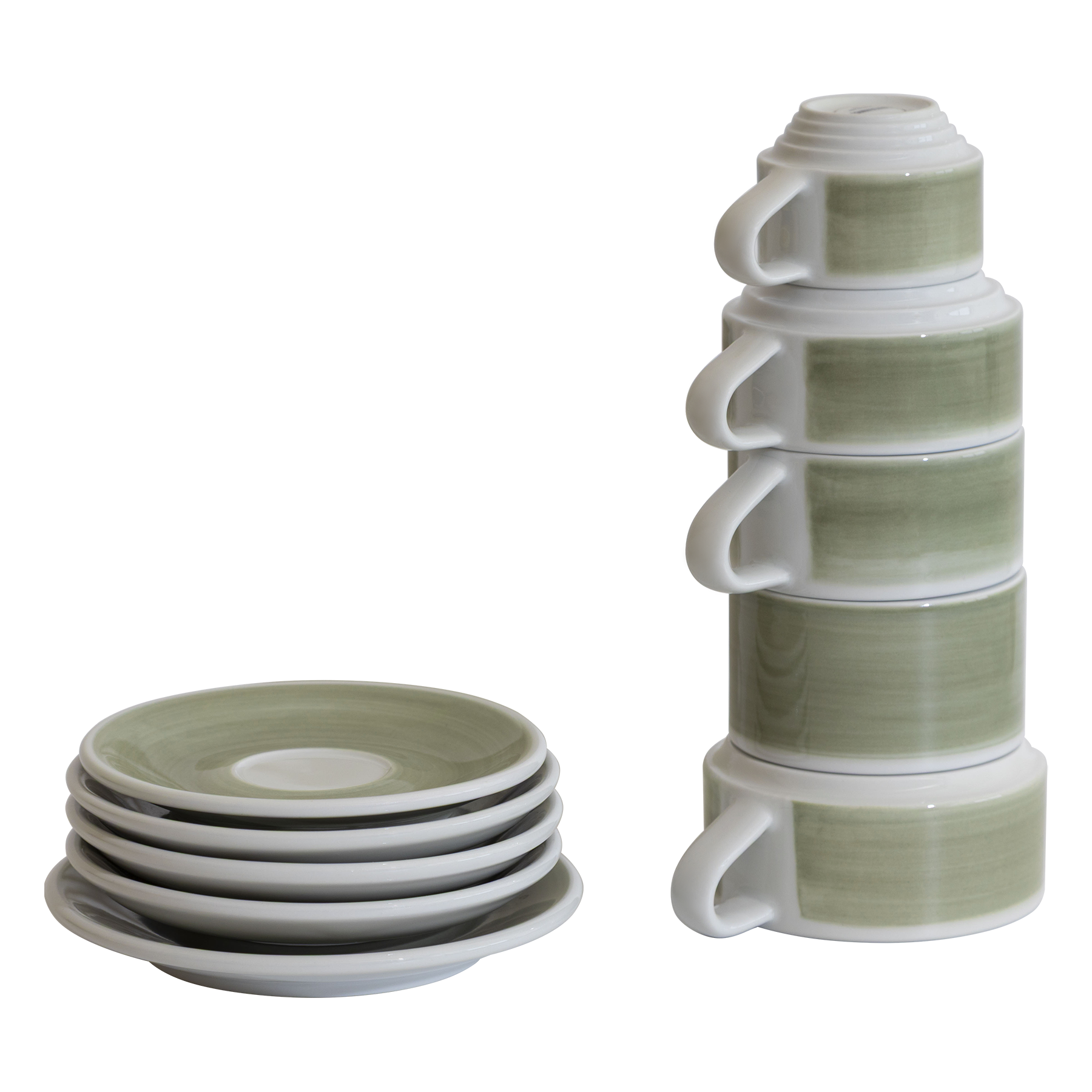 Set of 5 - All Size Deco Cups and Saucers