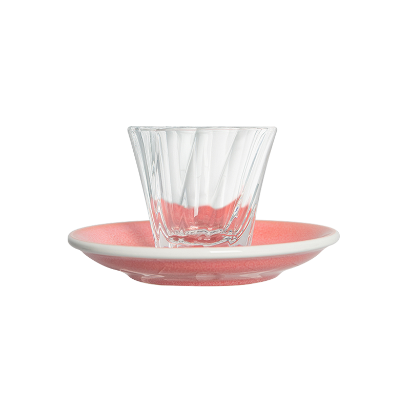 4oz. Twisted Cortado Glass and 5.5" Shared Saucer