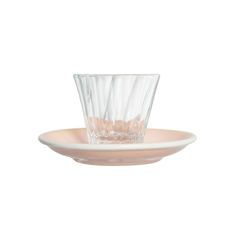 4oz. Twisted Cortado Glass and 5.5" Shared Saucer