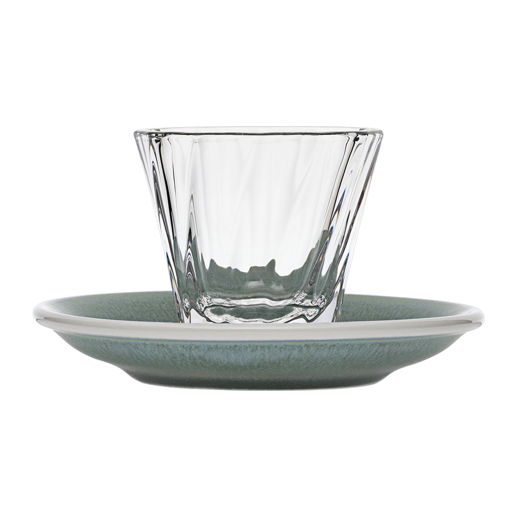 4oz. Twisted Cortado Glass and 5.5" Shared Saucer