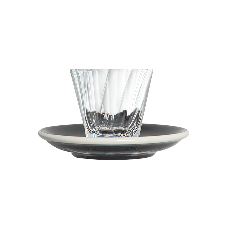 4oz. Twisted Cortado Glass and 5.5" Shared Saucer