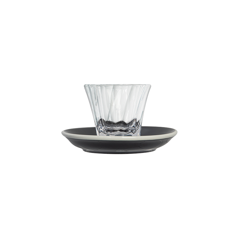 2oz. Twisted Espresso Glass and 4.5" Espresso Saucer