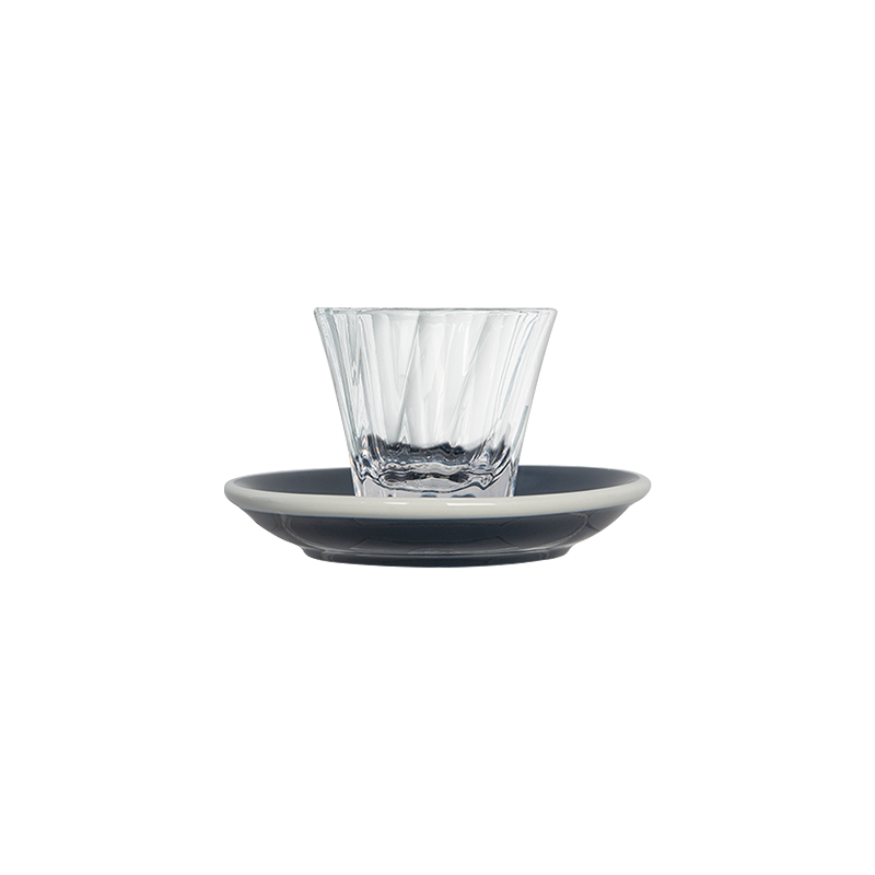 2oz. Twisted Espresso Glass and 4.5" Espresso Saucer