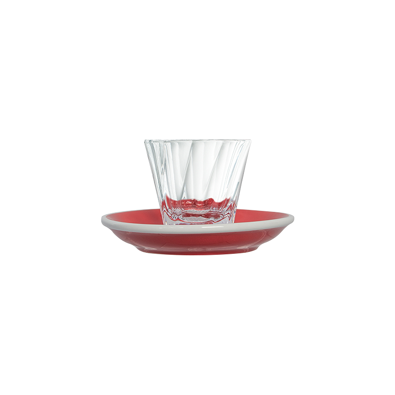2oz. Twisted Espresso Glass and 4.5" Espresso Saucer