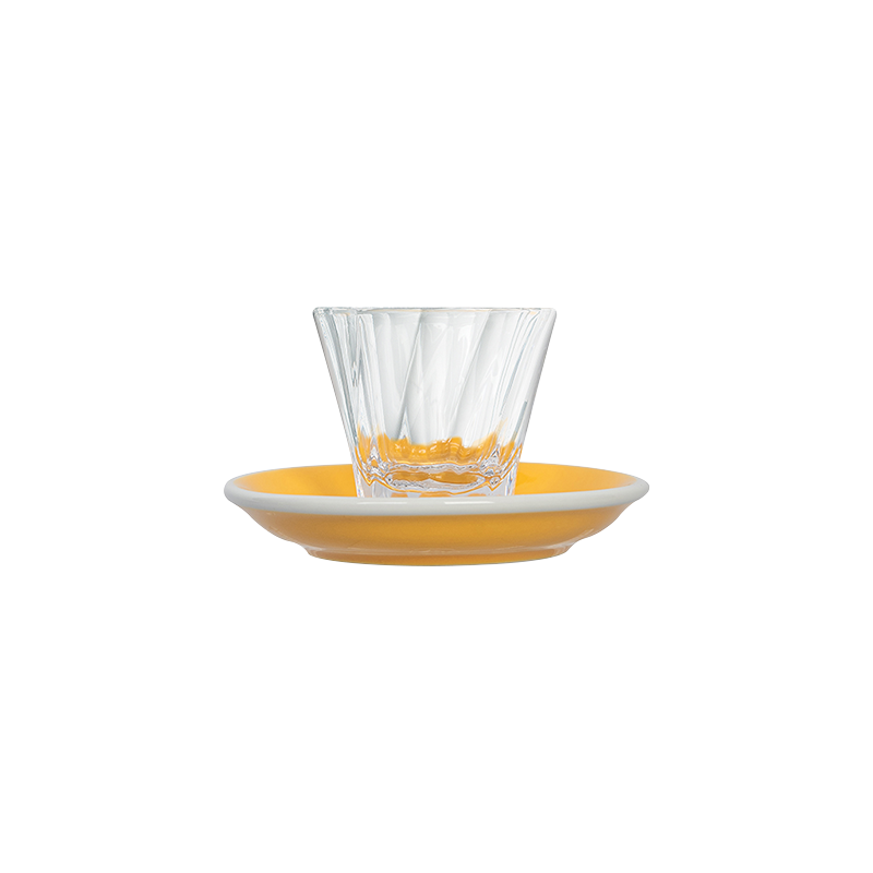 2oz. Twisted Espresso Glass and 4.5" Espresso Saucer