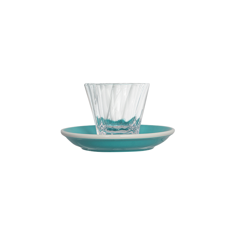 2oz. Twisted Espresso Glass and 4.5" Espresso Saucer