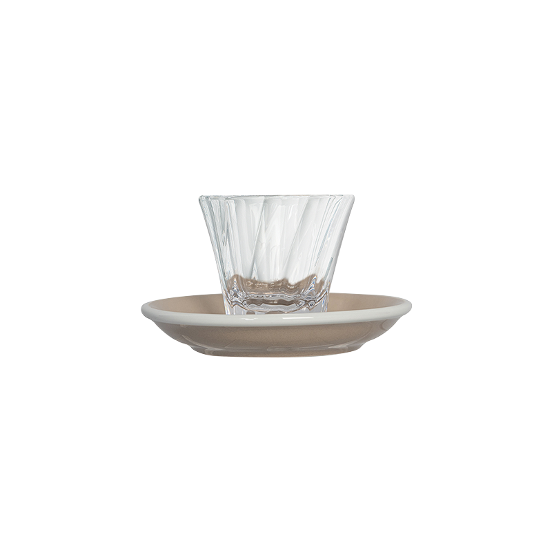 2oz. Twisted Espresso Glass and 4.5" Espresso Saucer