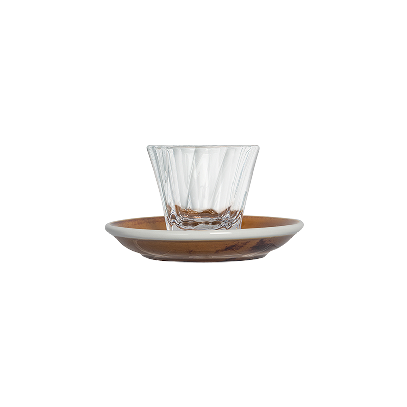 2oz. Twisted Espresso Glass and 4.5" Espresso Saucer