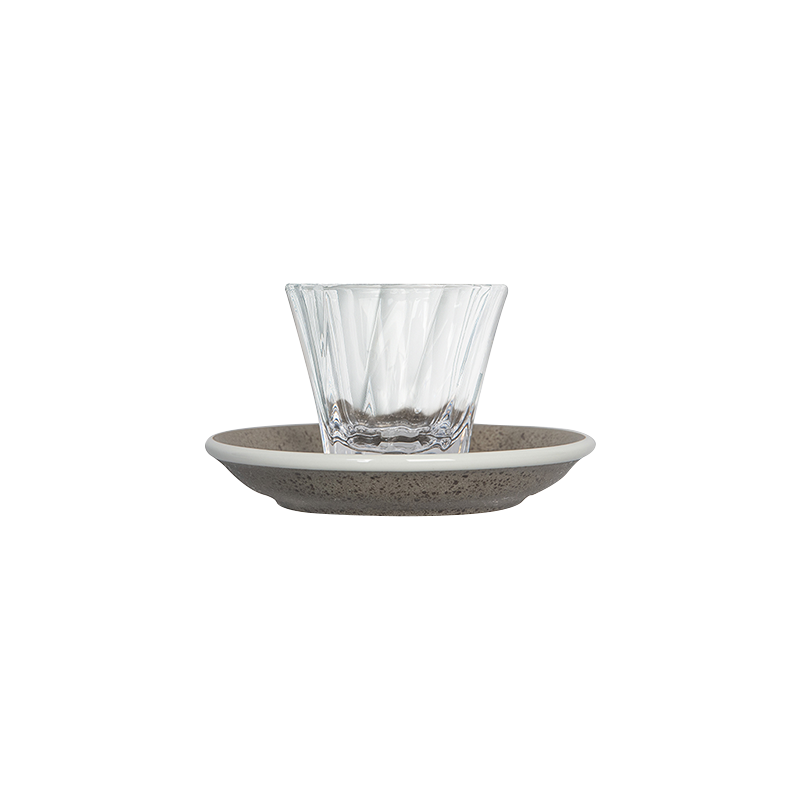 2oz. Twisted Espresso Glass and 4.5" Espresso Saucer